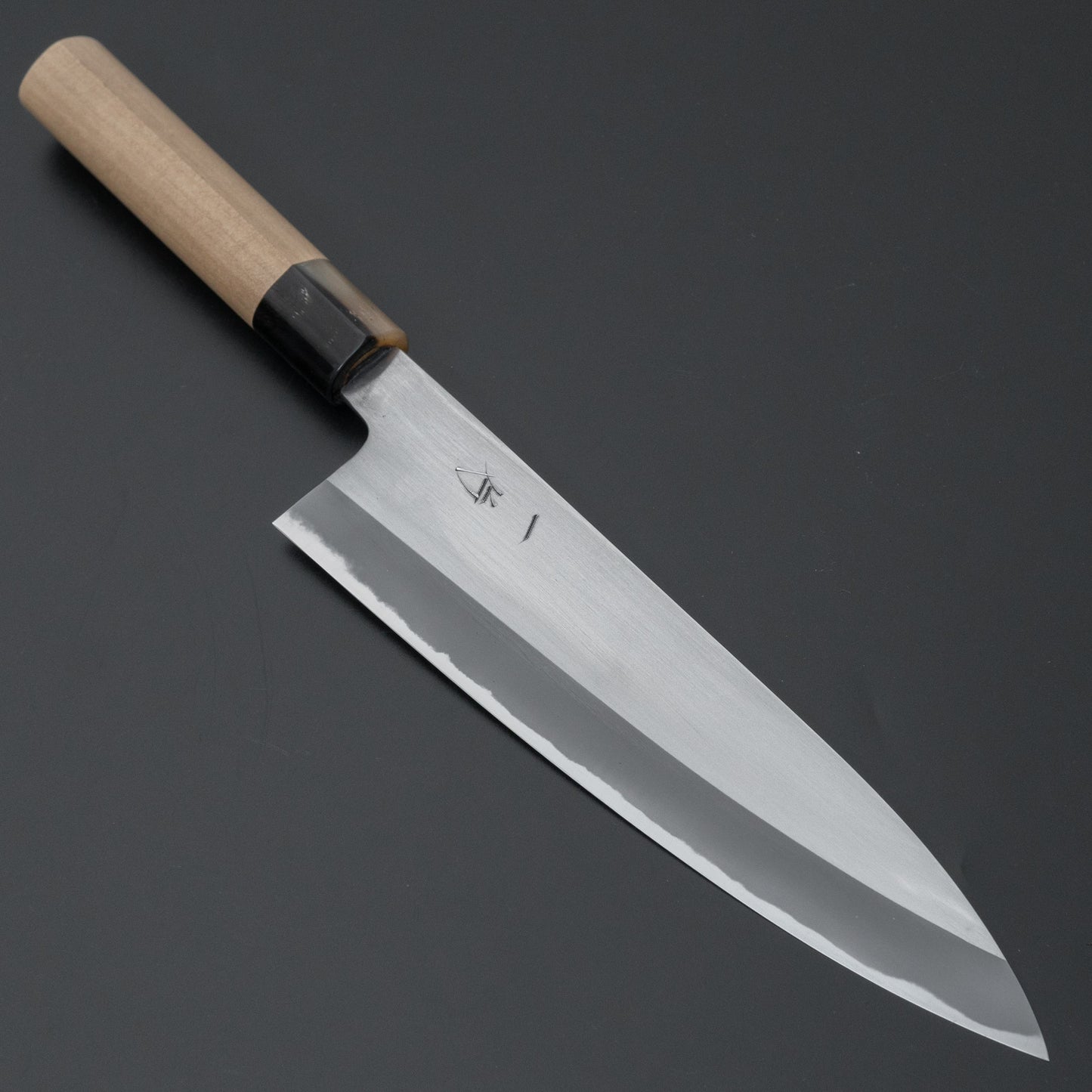 Hitohira Hinode Migaki White #2 Gyuto 210mm Ho Wood Handle (D-Shape) - HITOHIRA