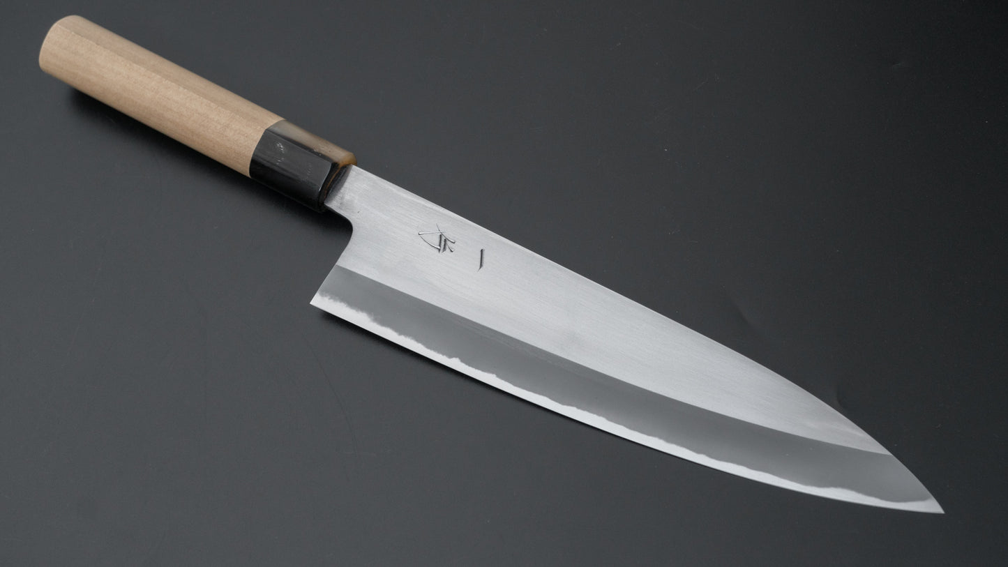 Hitohira Hinode Migaki White #2 Gyuto 210mm Ho Wood Handle (D-Shape) - HITOHIRA