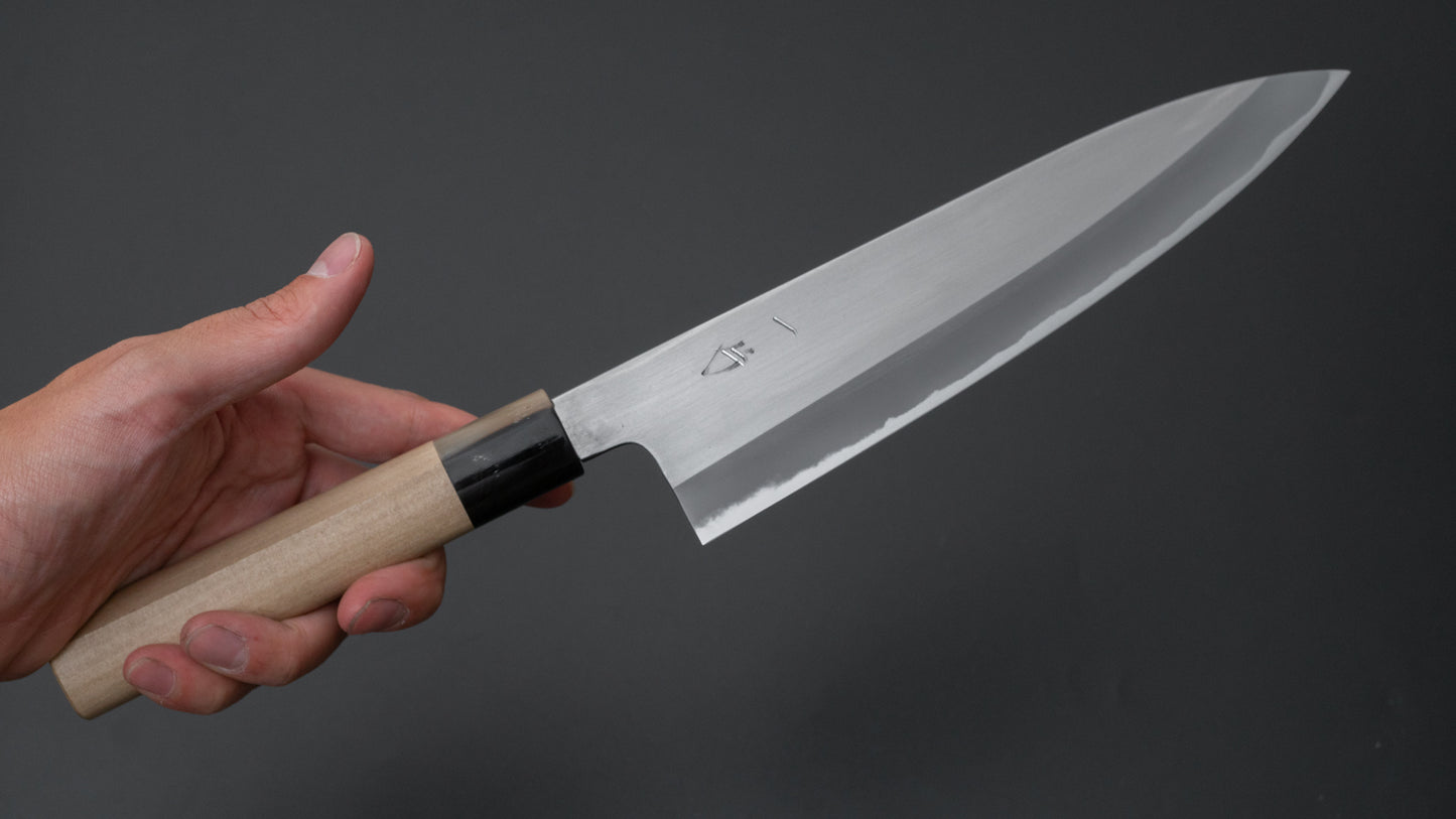 Hitohira Hinode Migaki White #2 Gyuto 210mm Ho Wood Handle (D-Shape) - HITOHIRA