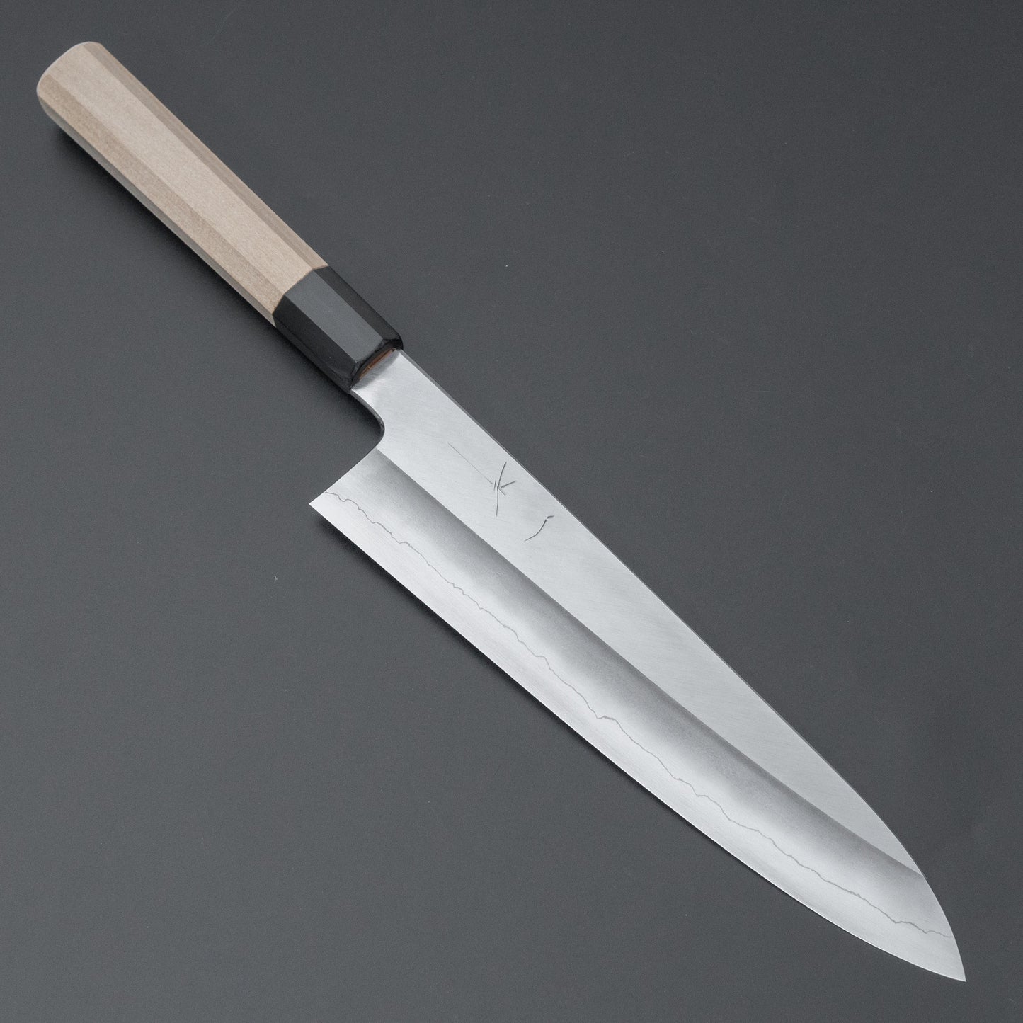 Hitohira Kikuchiyo Kyuzo Silver #3 Migaki Gyuto 240mm Ho Wood Handle - HITOHIRA