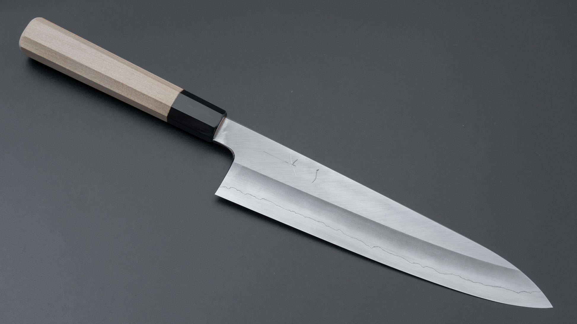 Hitohira Kikuchiyo Kyuzo Silver #3 Migaki Gyuto 240mm Ho Wood Handle - HITOHIRA