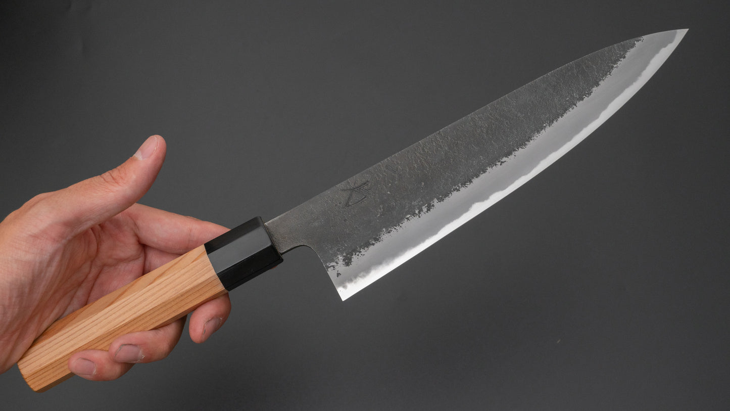 Hitohira Hinode Nashiji White #2 Gyuto 210mm Yakusugi Cedar Handle - HITOHIRA