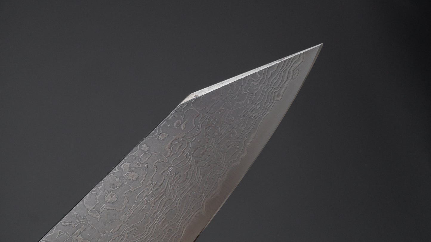 Hitohira FJ SG2 Nickel Damascus White Kiritsuke Gyuto 210mm Linen Micarta Handle - HITOHIRA