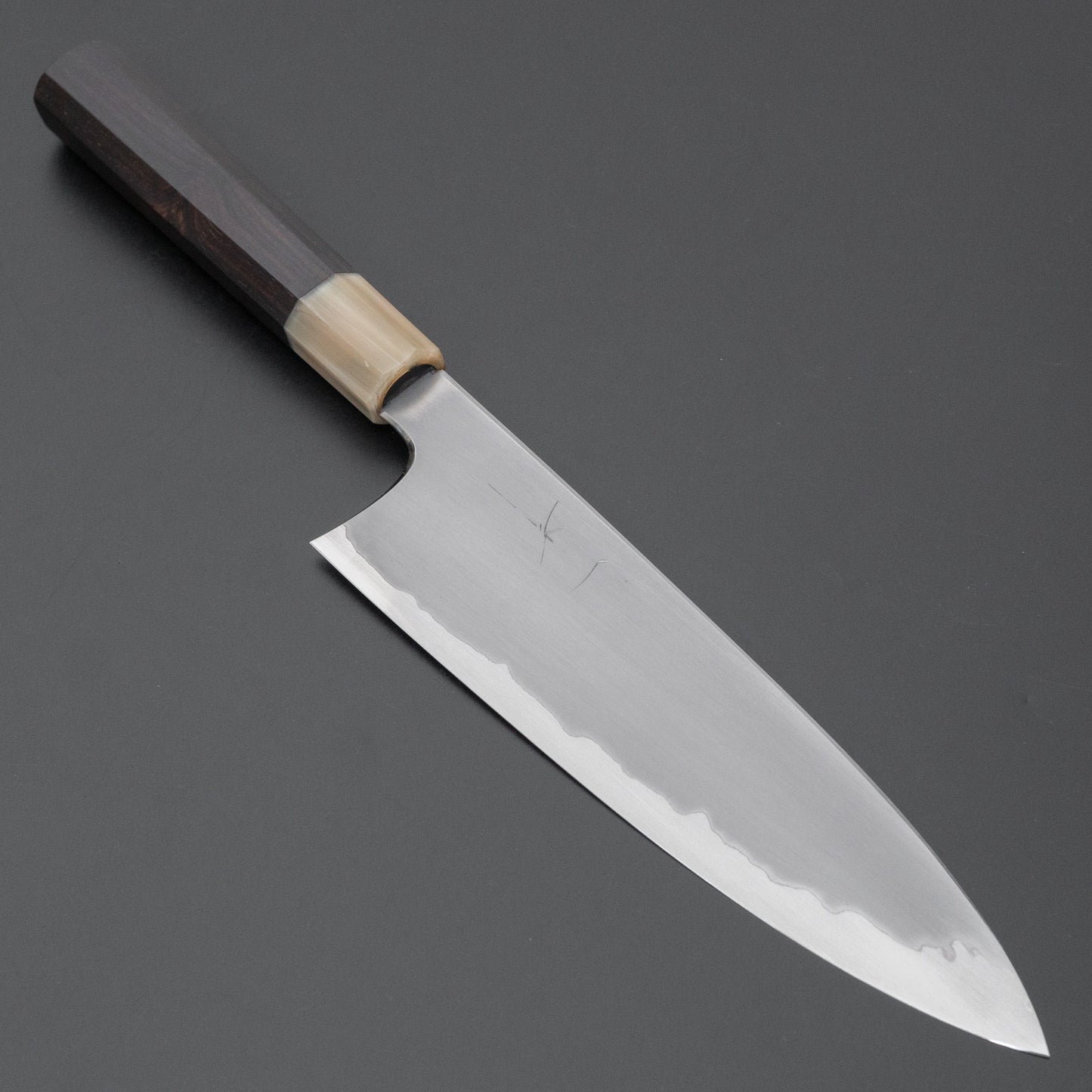 Hitohira Togashi White #1 Stainless Clad Kasumi Gyuto 210mm Ebony Handle - HITOHIRA