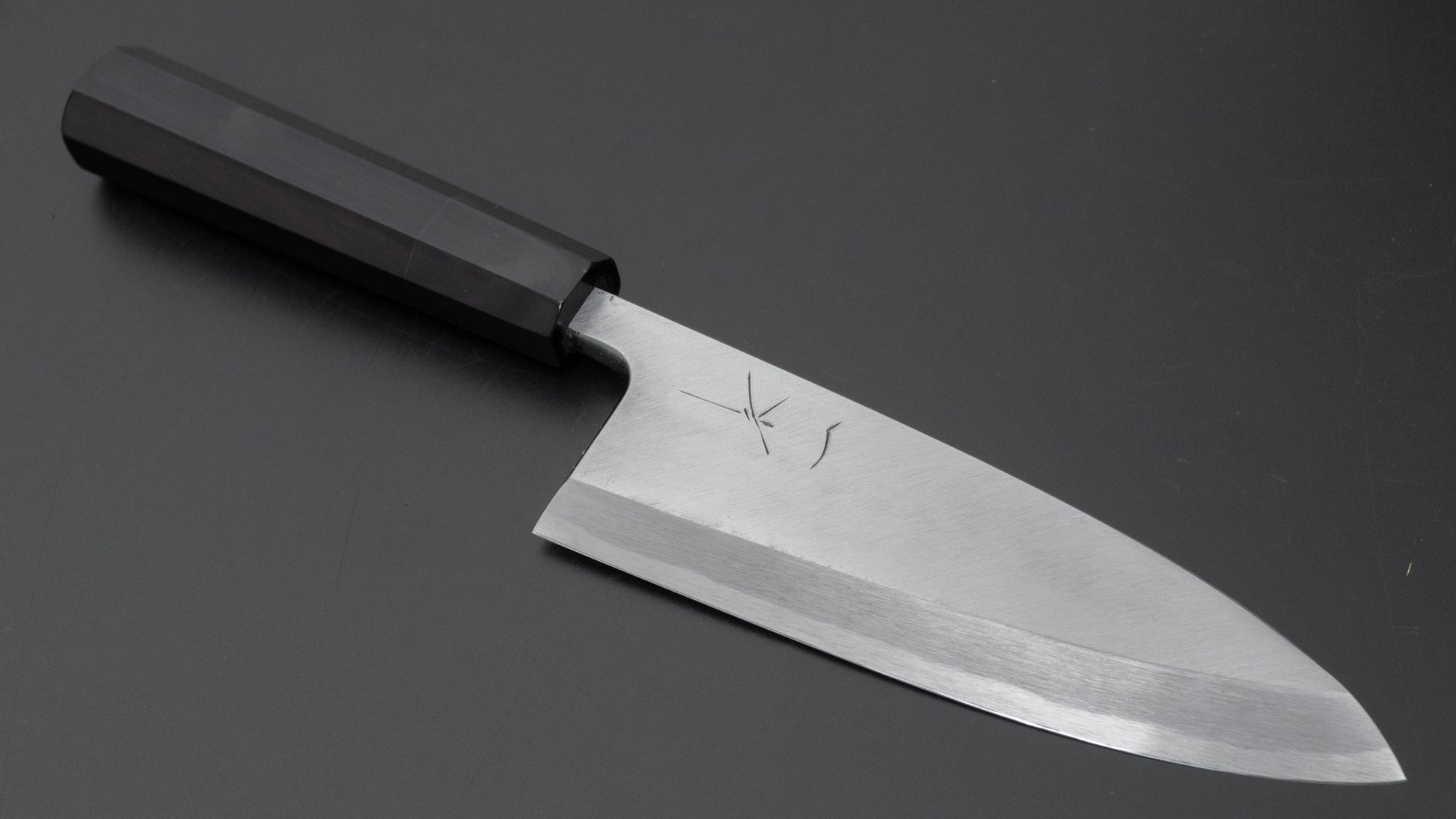 Hitohira Tanaka Manzo White #2 Deba 150mm Ebony Handle (Saya) - HITOHIRA