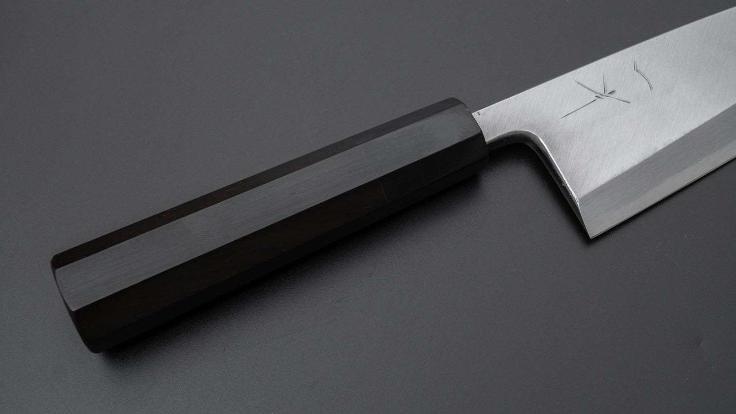 Hitohira Tanaka Manzo White #2 Deba 150mm Ebony Handle (Saya) - HITOHIRA