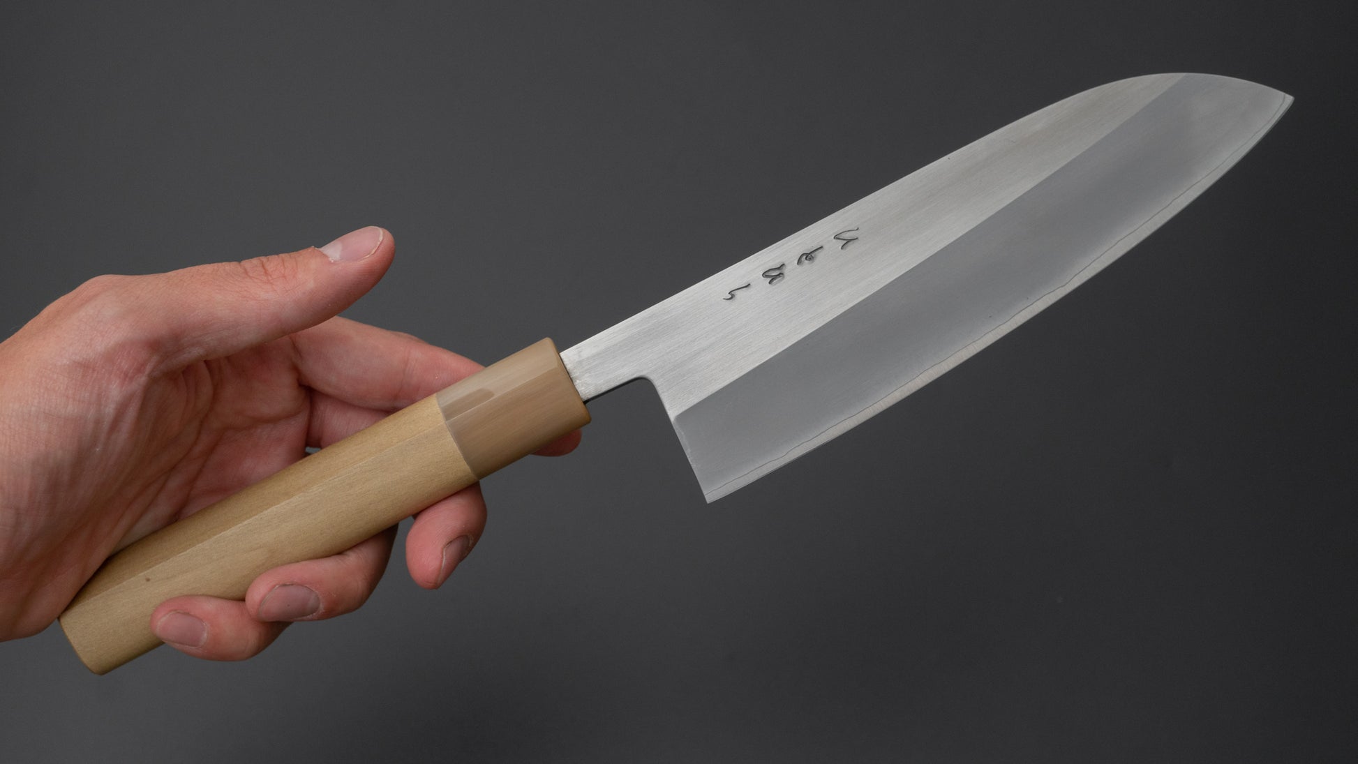 Hitohira TD SLD Migaki Santoku 165mm Ho Wood Handle (D-Shape) - HITOHIRA