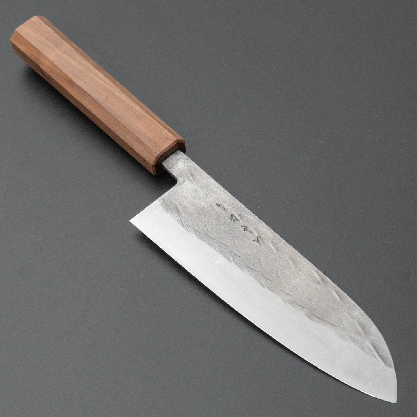 Hitohira TD SLD Tsuchime Santoku 165mm Walnut Handle (Mono) - HITOHIRA