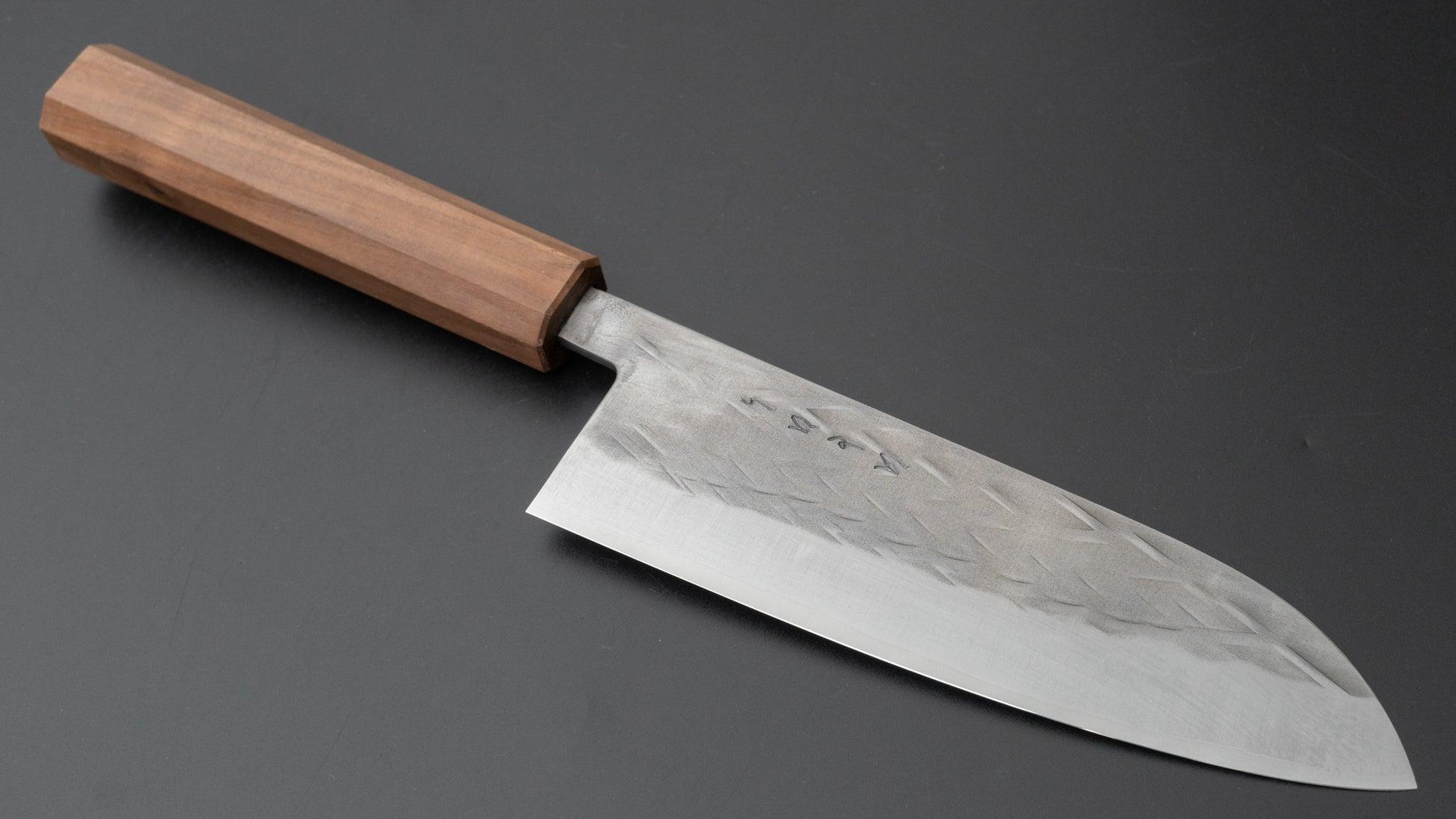 Hitohira TD SLD Tsuchime Santoku 165mm Walnut Handle (Mono) - HITOHIRA