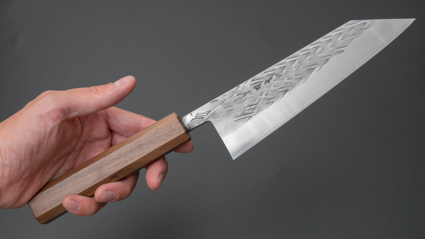 Hitohira TD SLD Tsuchime Bunka 170mm Walnut Handle (Mono) - HITOHIRA