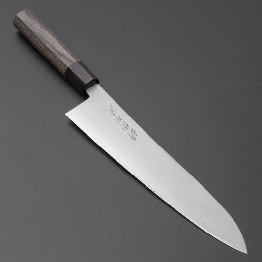 Hitohira Imojiya TH Blue Super Gyuto 240mm Pakka Handle (Gray) - HITOHIRA