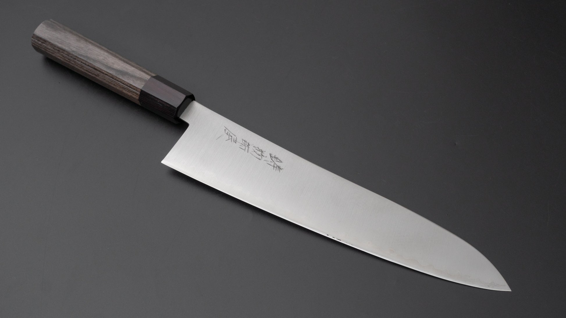 Hitohira Imojiya TH Blue Super Gyuto 240mm Pakka Handle (Gray) - HITOHIRA