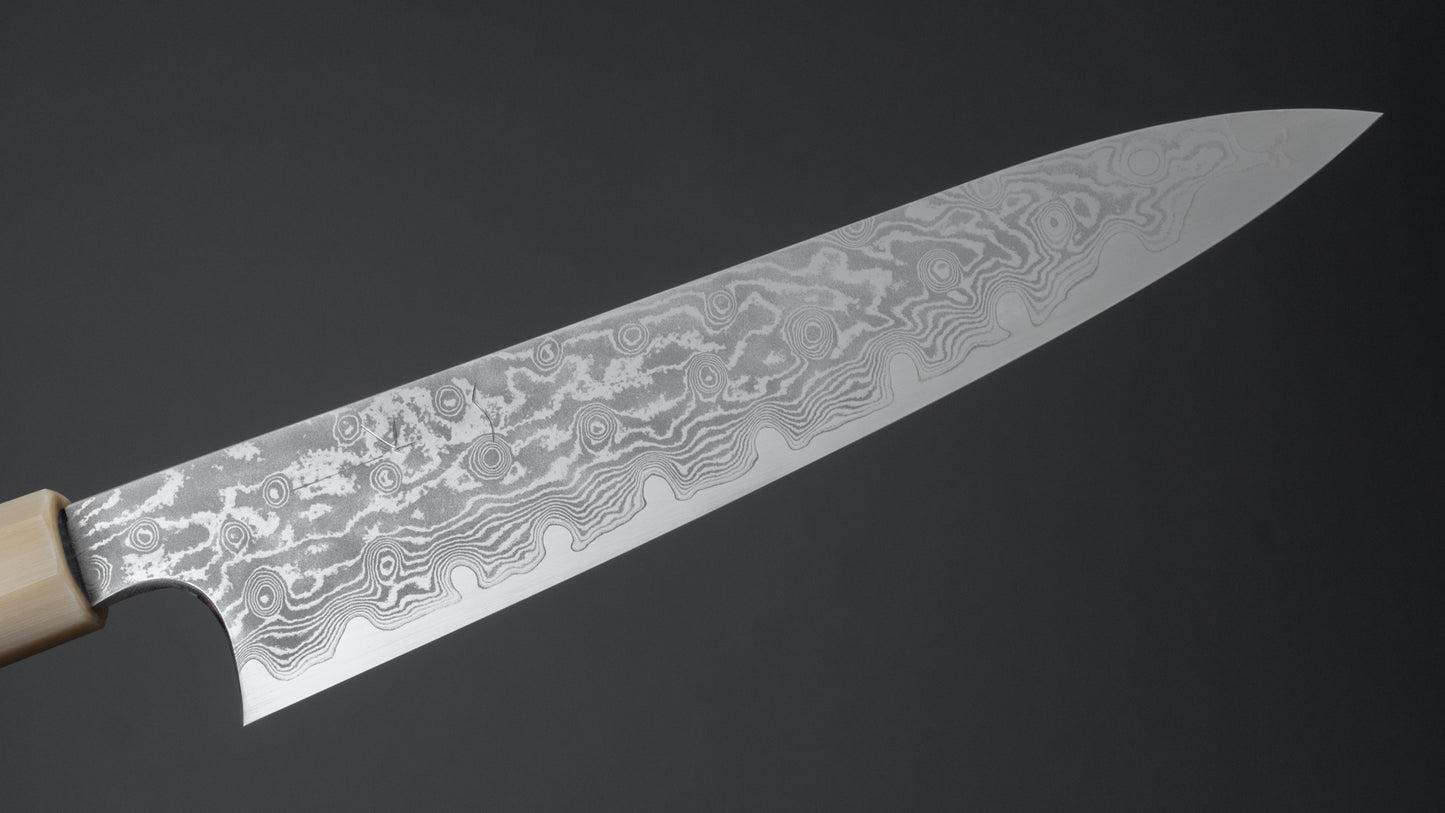 Hitohira Kikuchiyo Yohei VG-10 Damascus Gyuto 210mm Ebony Handle (Limited) - HITOHIRA