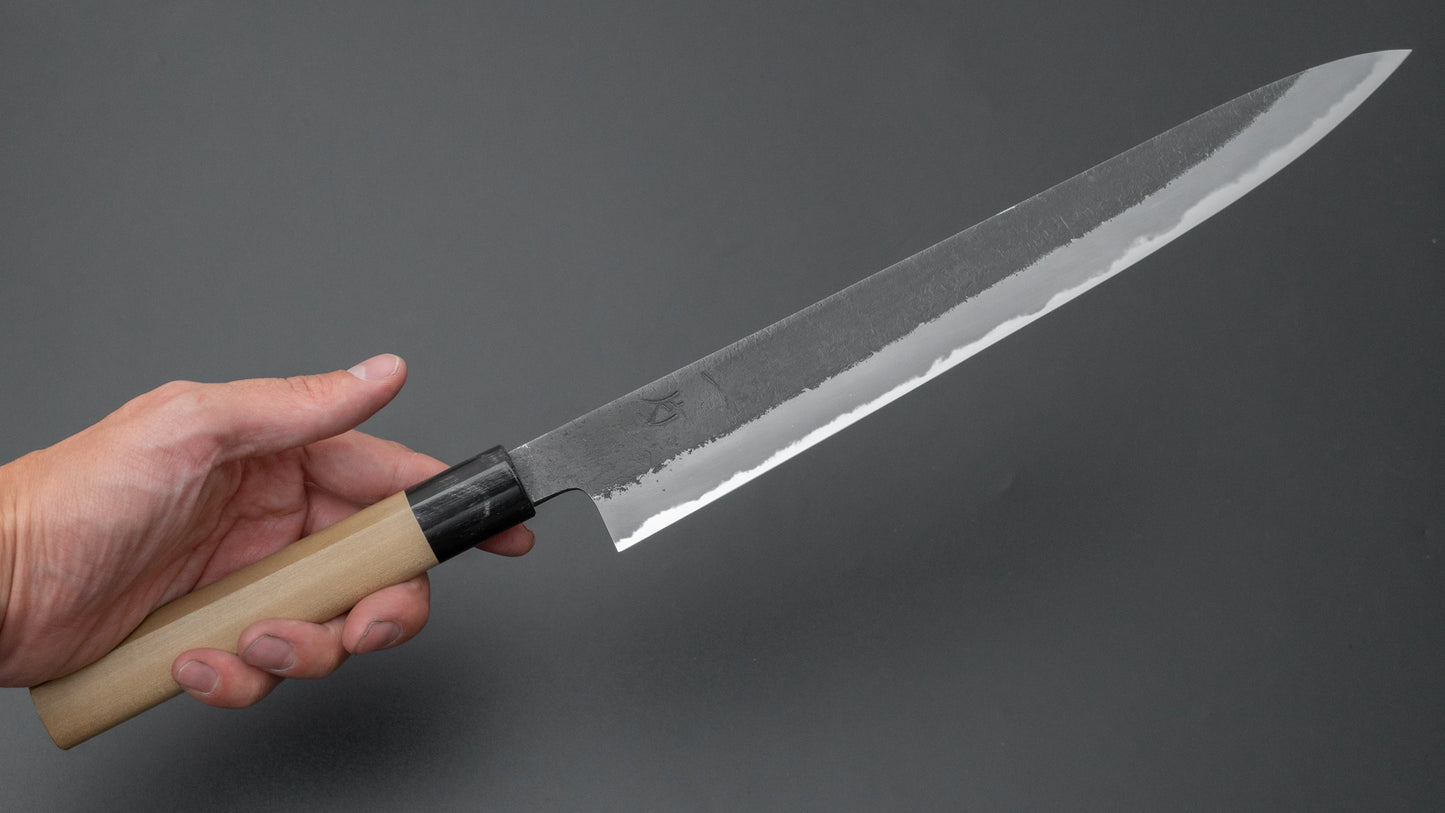 Hitohira Hinode Nashiji White #2 Sujihiki 270mm Ho Wood Handle (D-Shape) - HITOHIRA