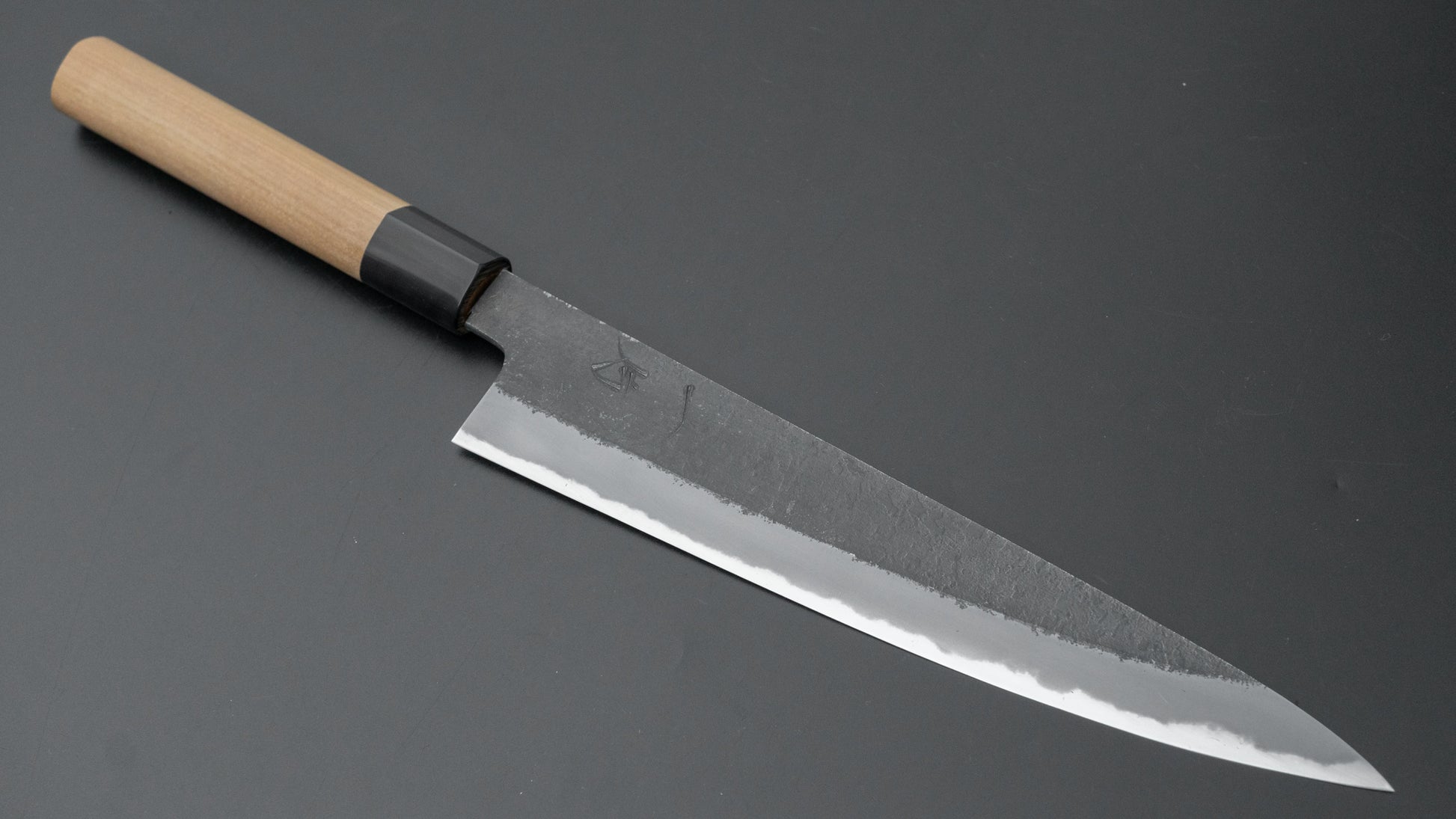 Hitohira Hinode Nashiji White #2 Sujihiki 210mm Ho Wood Handle (D-Shape) - HITOHIRA