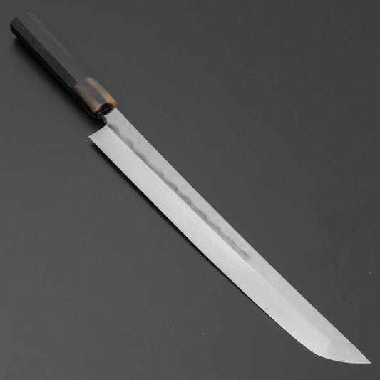 Hitohira Togashi White #1 Notaremon Mizu Honyaki Yanagi Sakimaru 300mm Taihei Ebony Handle (Saya) - HITOHIRA