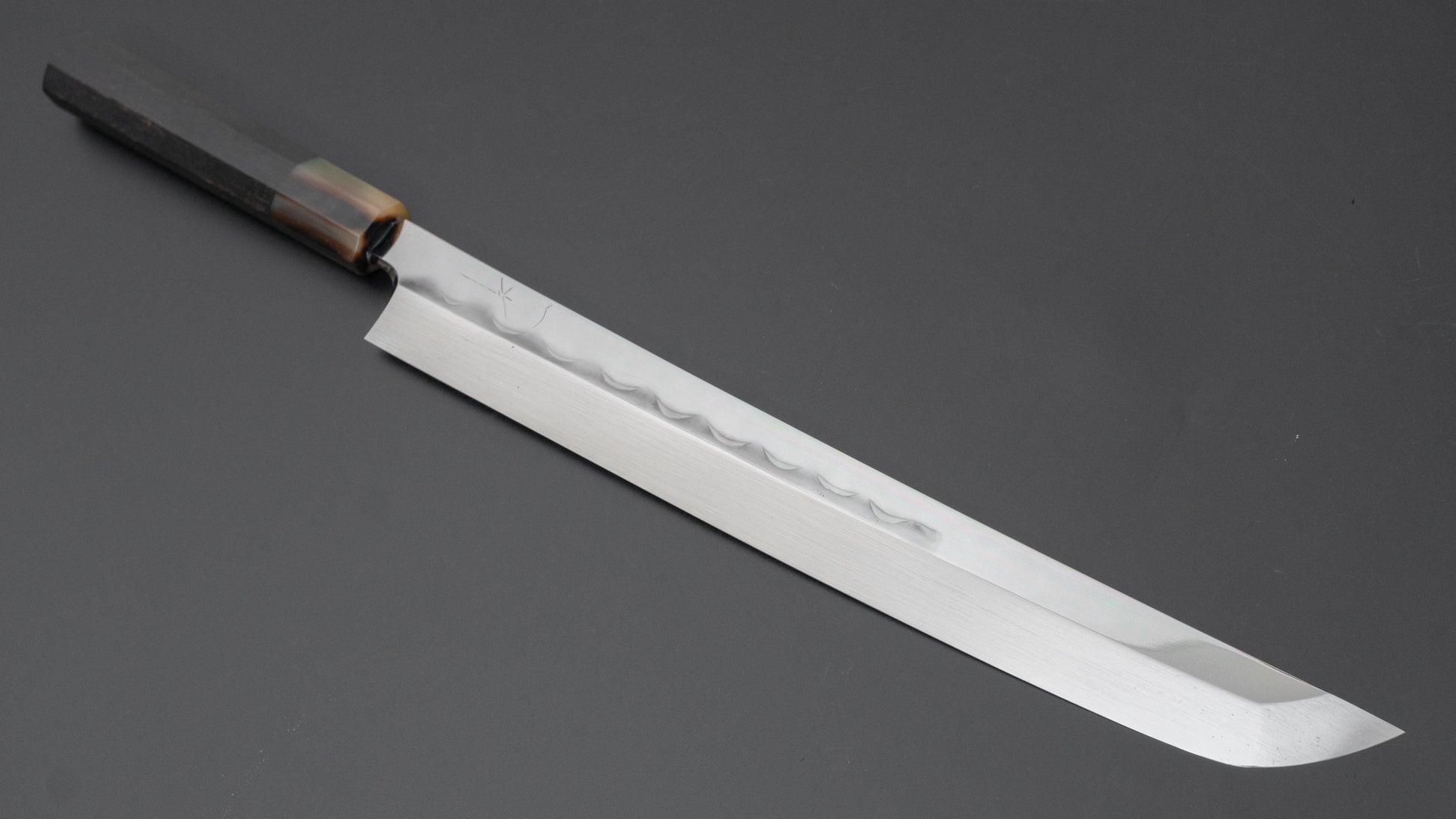 Hitohira Togashi White #1 Notaremon Mizu Honyaki Yanagi Sakimaru 300mm Taihei Ebony Handle (Saya) - HITOHIRA