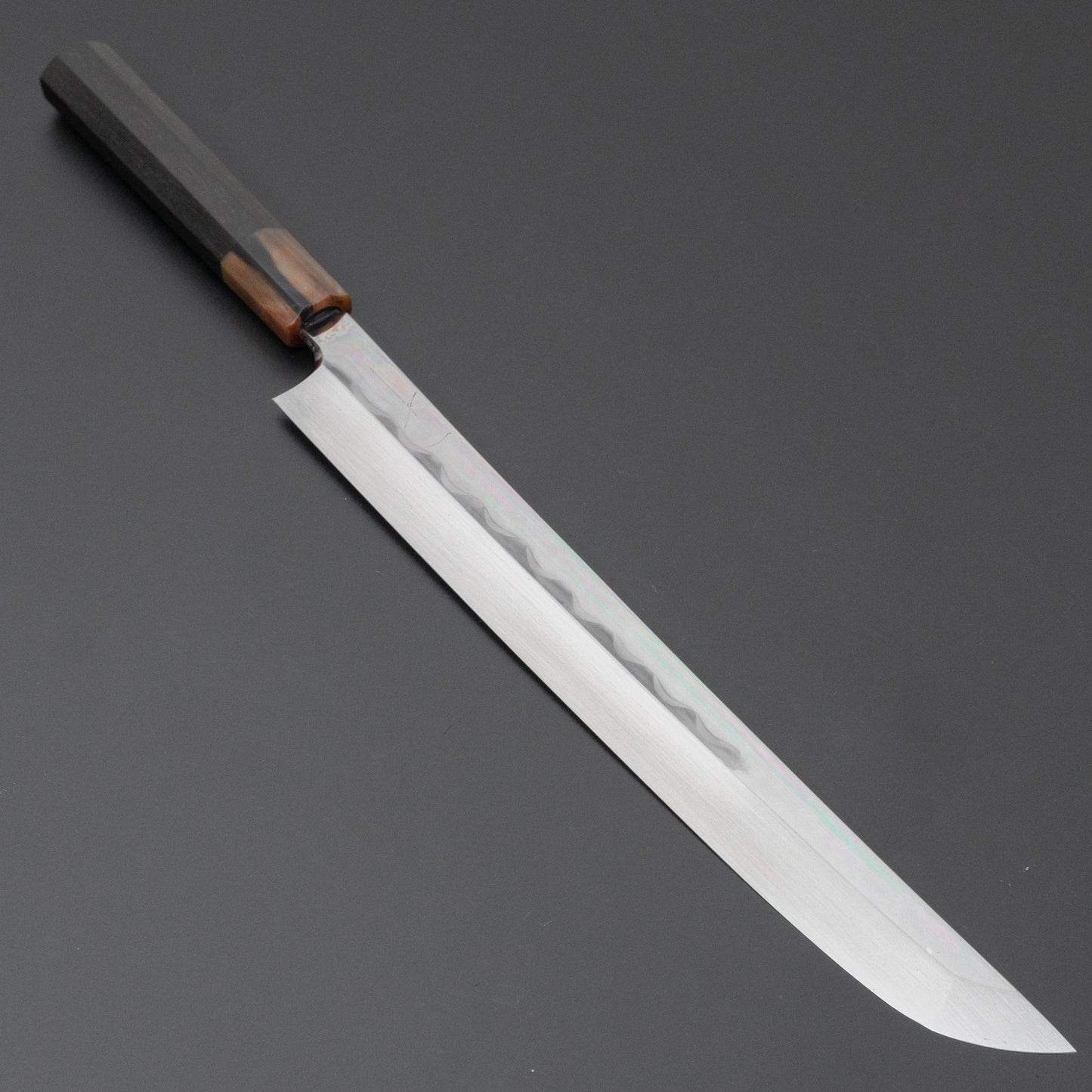 Hitohira Togashi White #1 Notaremon Mizu Honyaki Yanagi Sakimaru 300mm Taihei Makassar Ebony Handle (Saya) - HITOHIRA