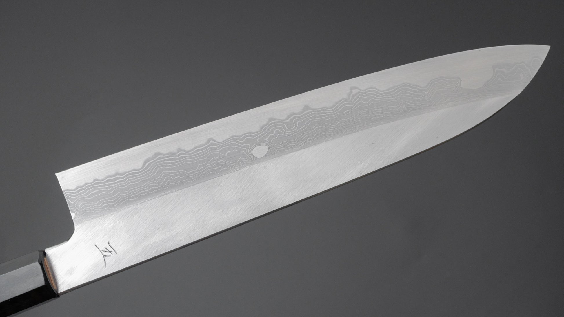 Hitohira Gorobei Ren White #2 Damascus Gyuto 240mm Ho Wood Handle - HITOHIRA