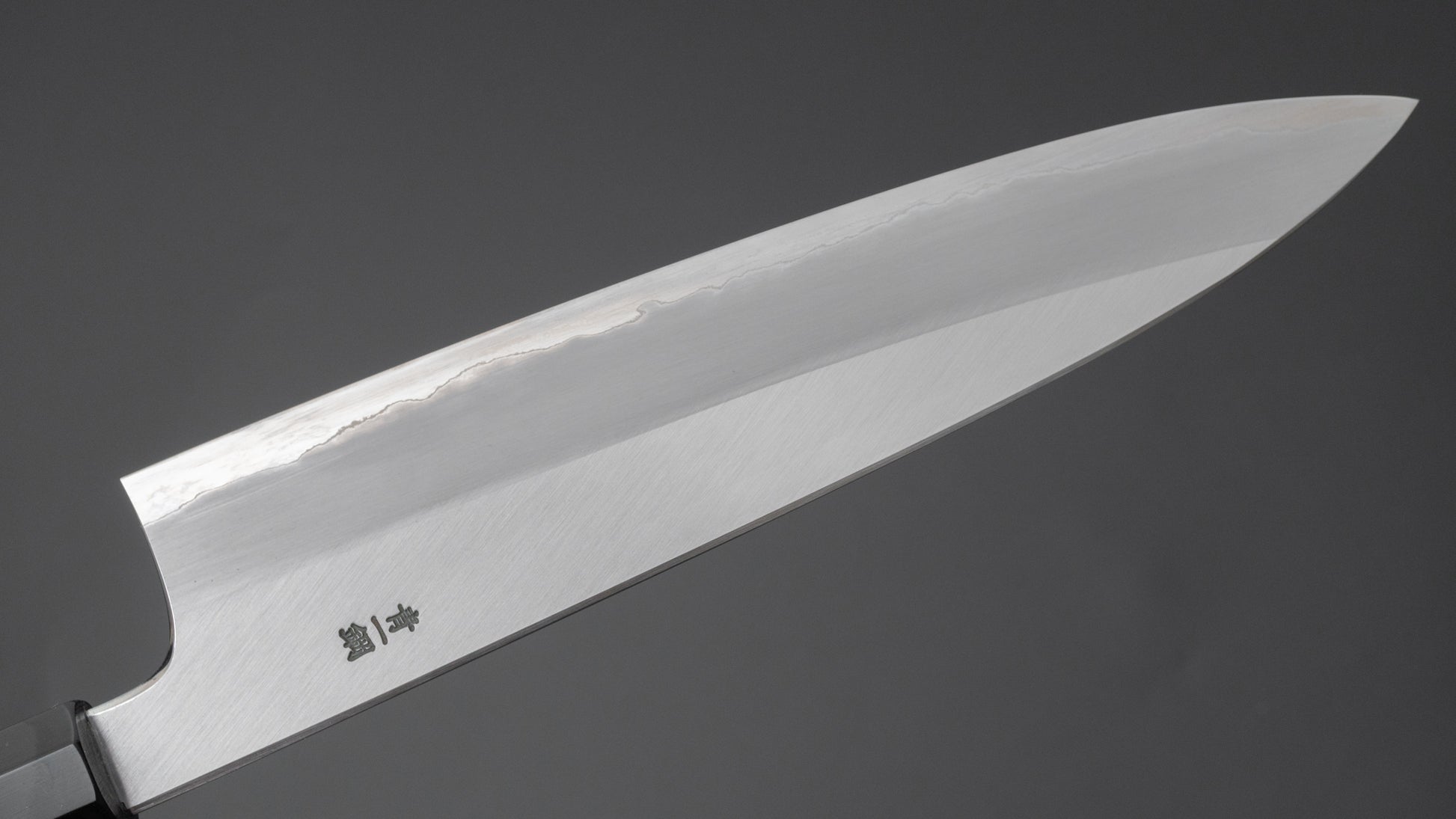 Hitohira Togashi Blue #1 Stainless Clad Migaki Gyuto 240mm Kurokaki Persimmon Handle - HITOHIRA