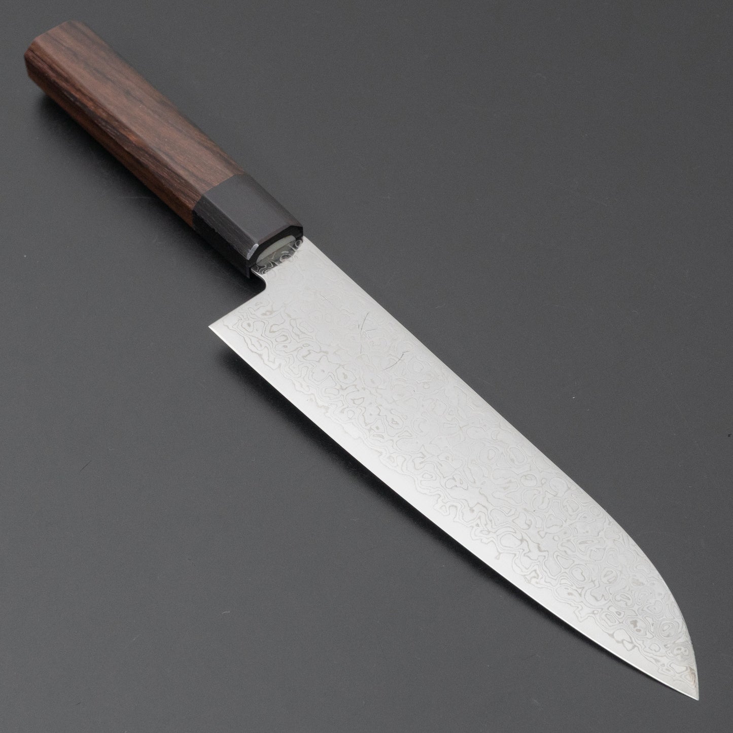 Hitohira HG Damascus Santoku Rosewood Handle (Original Handle) - HITOHIRA