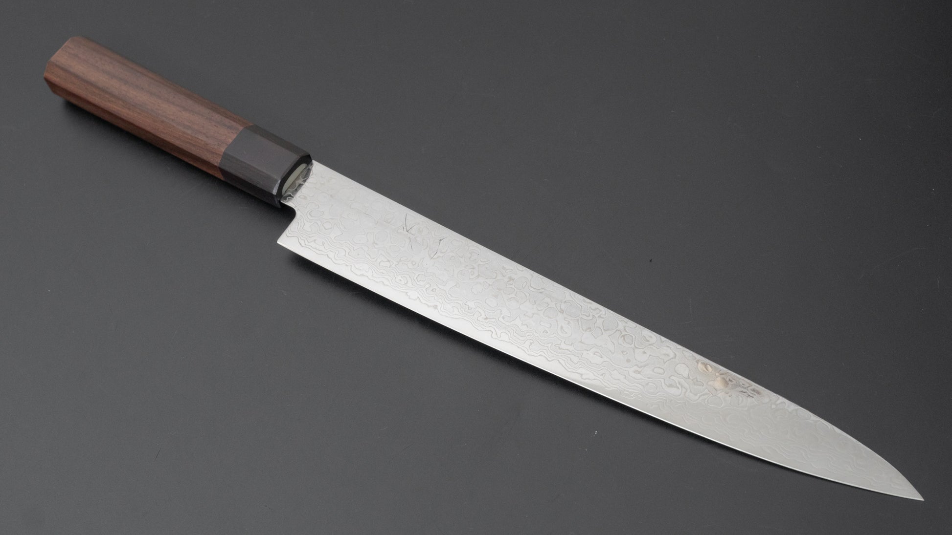 Hitohira HG Damascus Sujihiki 240mm Rosewood Handle (Original Handle) - HITOHIRA