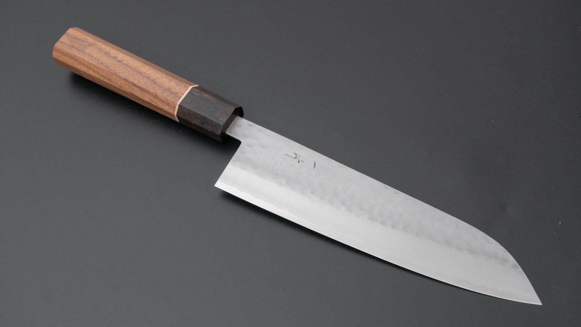 Hitohira NM Tsuchime Gyuto 180mm Walnut Handle (Ziricote Ferrule) - HITOHIRA