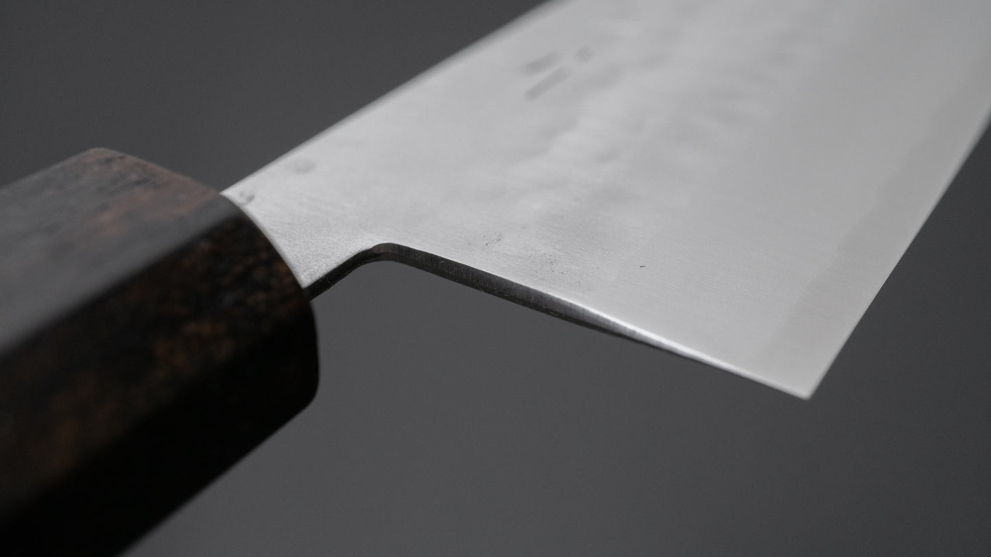 Hitohira NM Tsuchime Gyuto 180mm Walnut Handle (Ziricote Ferrule) - HITOHIRA