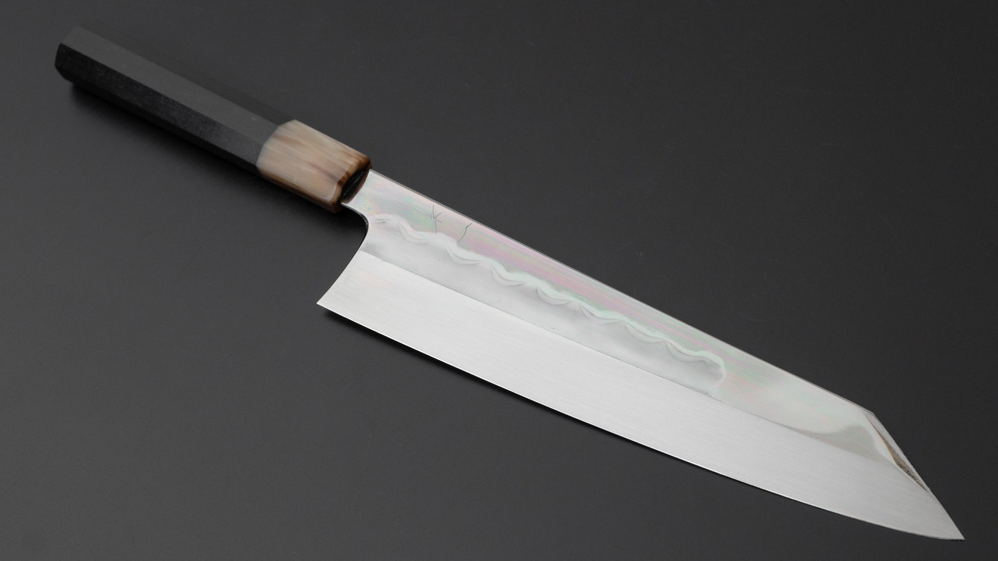 Hitohira Togashi White #1 Mizu Honyaki Kiritsuke Gyuto 240mm Taihei Ebony Handle (#078/ Saya) - HITOHIRA