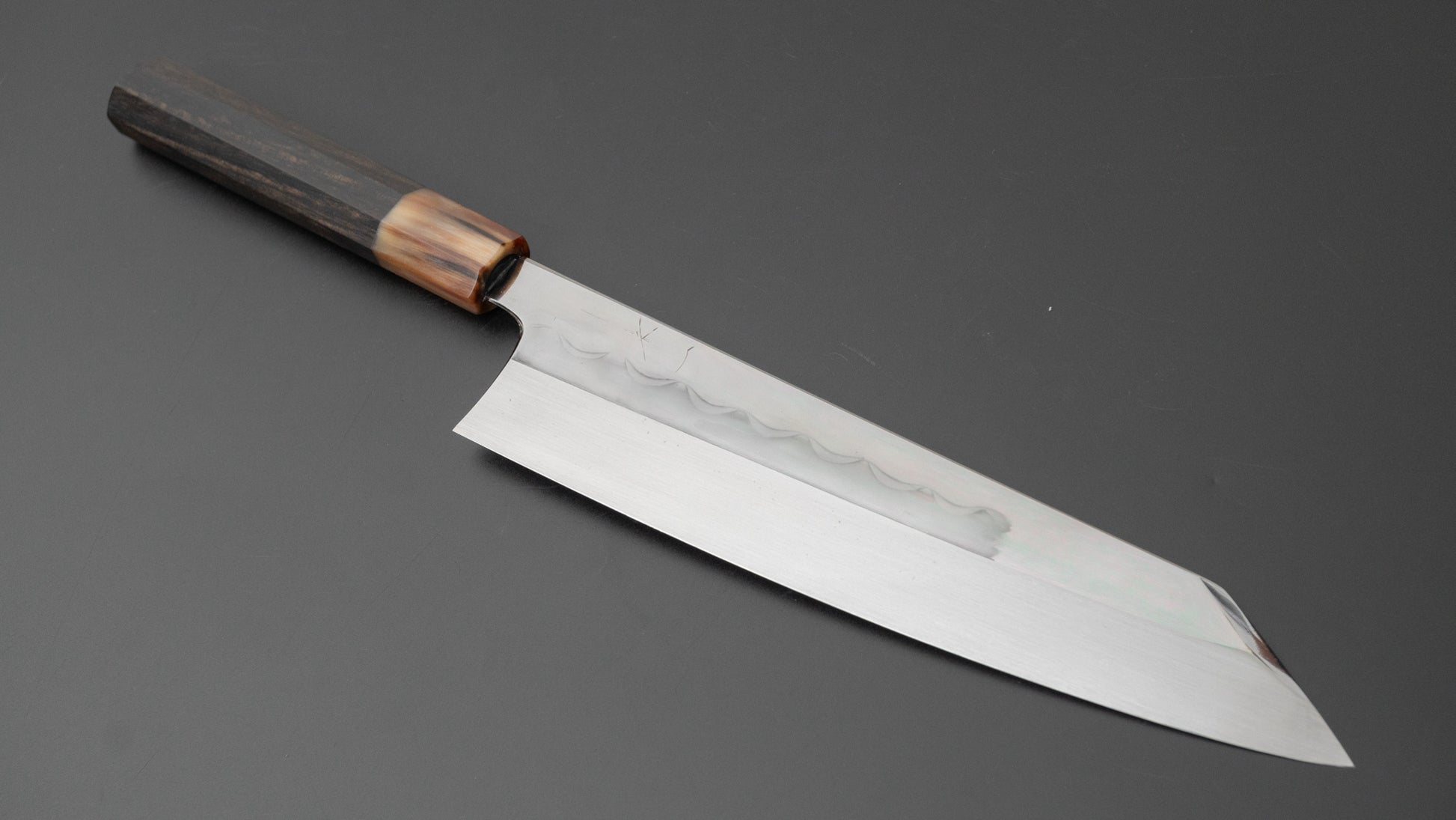 Hitohira Togashi White #1 Mizu Honyaki Kiritsuke Gyuto 240mm Taihei Ebony Handle (#077/ Saya) - HITOHIRA