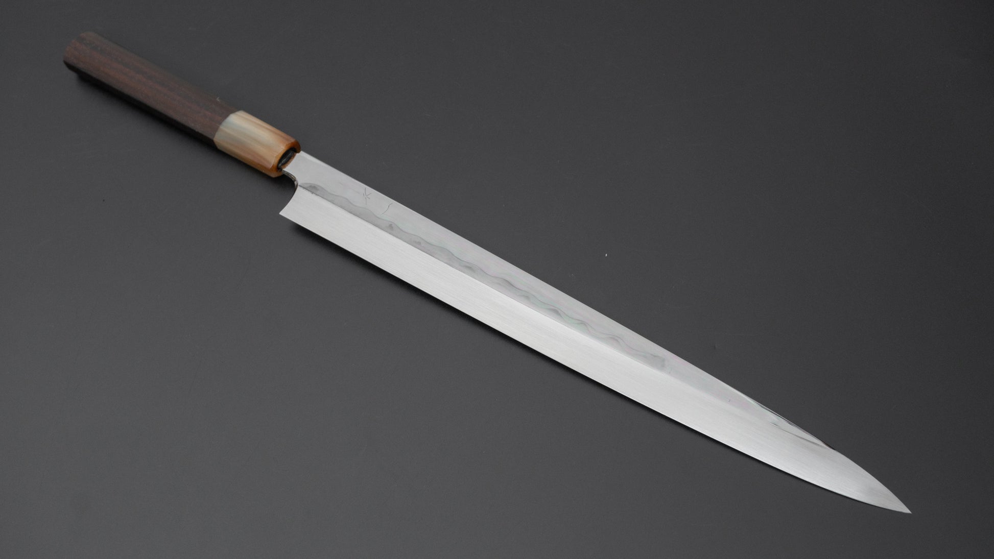 Hitohira Togashi White #1 Mizu Honyaki Fugubiki 300mm Taihei Makassar Ebony Handle (Saya) - HITOHIRA