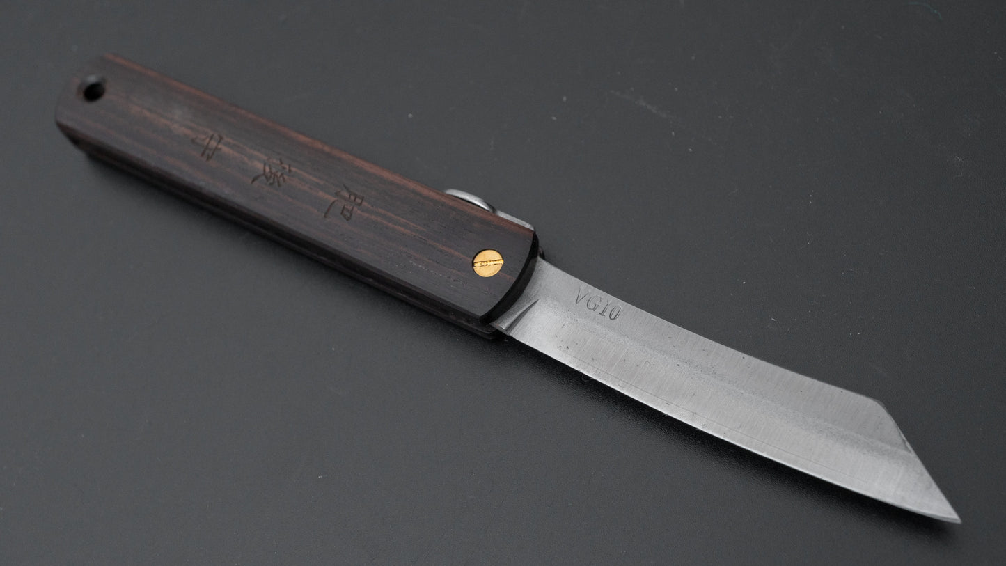 Higonokami VG10 Folding Knife Ebony Handle - HITOHIRA