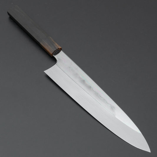 Hitohira Togashi White #1 Mizu Honyaki Gyuto 240mm Taihei Ebony Handle (#081/ Saya) - HITOHIRA