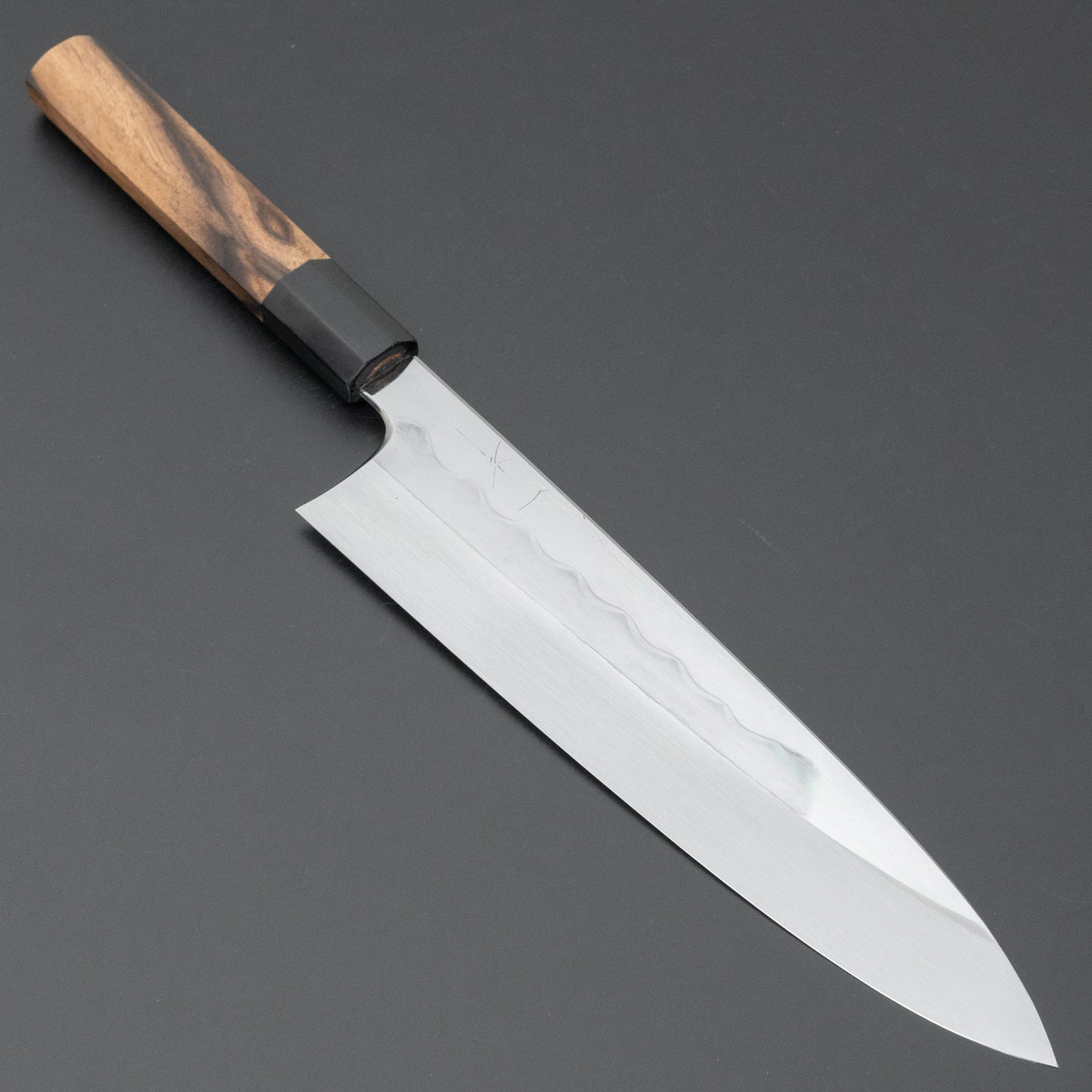 Hitohira Togashi White #1 Mizu Honyaki Gyuto 240mm Kurokaki Persimmon Handle (#082/ Saya) - HITOHIRA