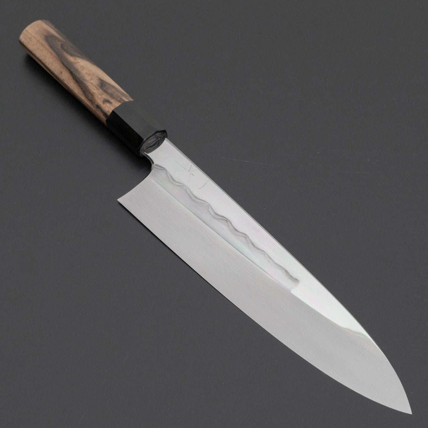 Hitohira Togashi White #1 Mizu Honyaki Gyuto 240mm Kurokaki Persimmon Handle (#085/ Saya) - HITOHIRA