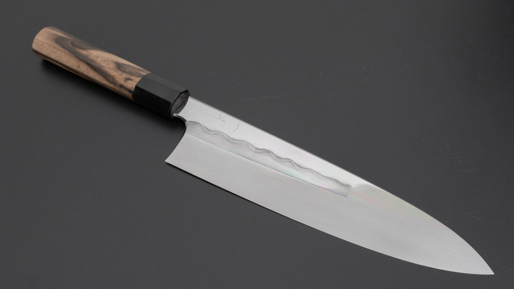 Hitohira Togashi White #1 Mizu Honyaki Gyuto 240mm Kurokaki Persimmon Handle (#085/ Saya) - HITOHIRA