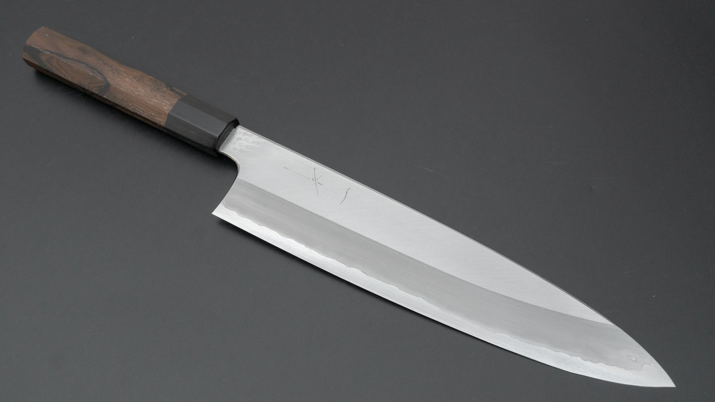 Hitohira Togashi Blue #1 Stainless Clad Migaki Gyuto 270mm Ziricote Handle - HITOHIRA