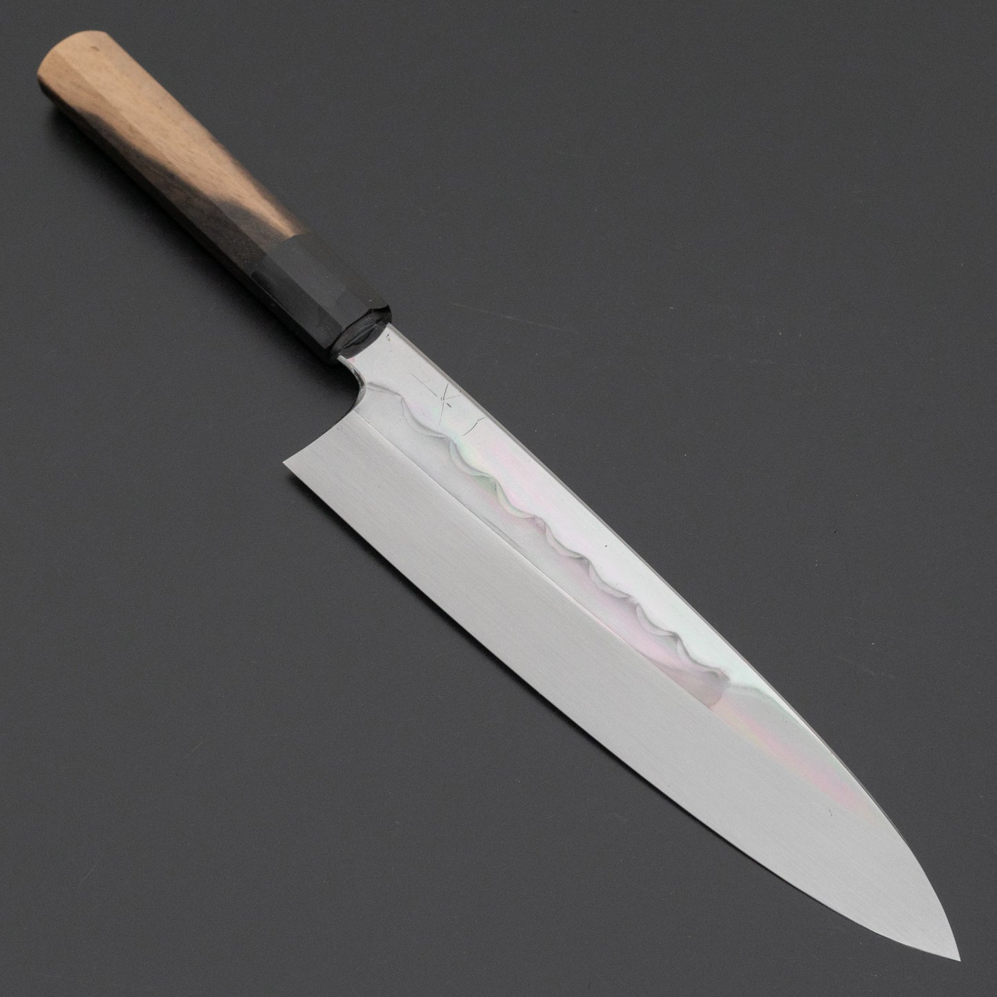 Hitohira Togashi White #1 Mizu Honyaki Gyuto 240mm Kurokaki Persimmon Handle (#086/ Saya) - HITOHIRA