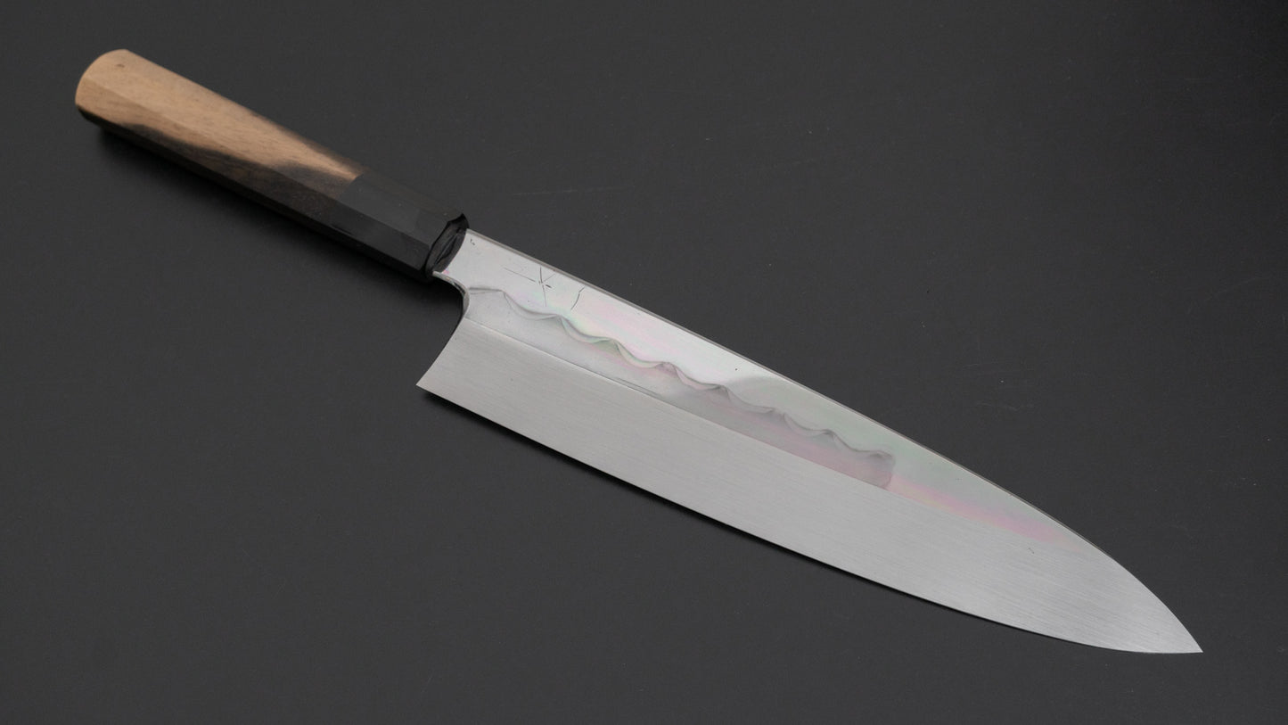 Hitohira Togashi White #1 Mizu Honyaki Gyuto 240mm Kurokaki Persimmon Handle (#086/ Saya) - HITOHIRA