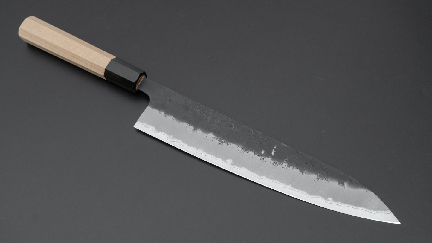 Hitohira Futana SB Kuro Nashiji Gyuto 240mm Ho Wood Handle - HITOHIRA