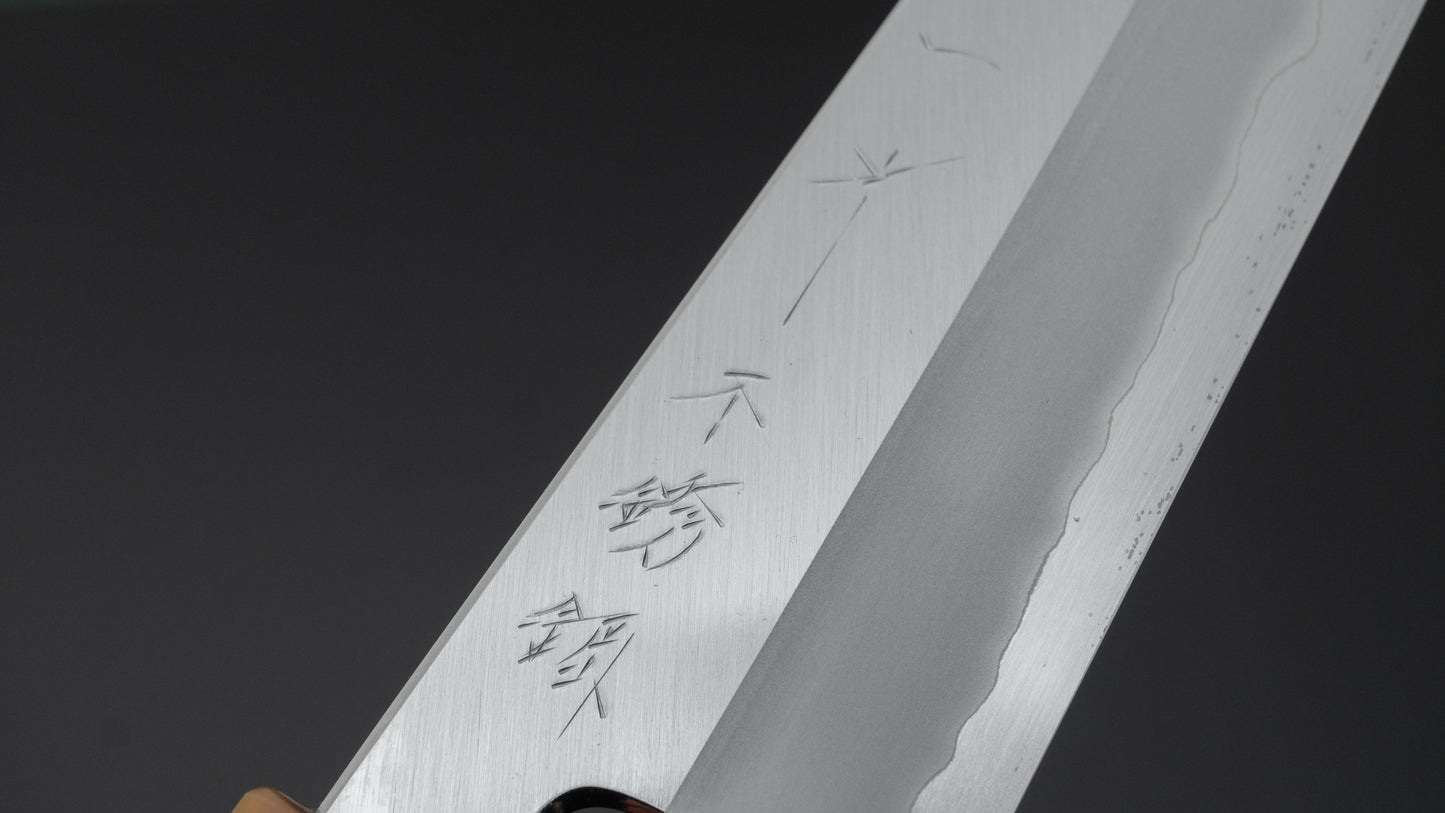 Hitohira Tanaka Kyuzo Blue #1 Stainless Clad Gyuto 210mm Taihei Makassar Ebony Handle - HITOHIRA