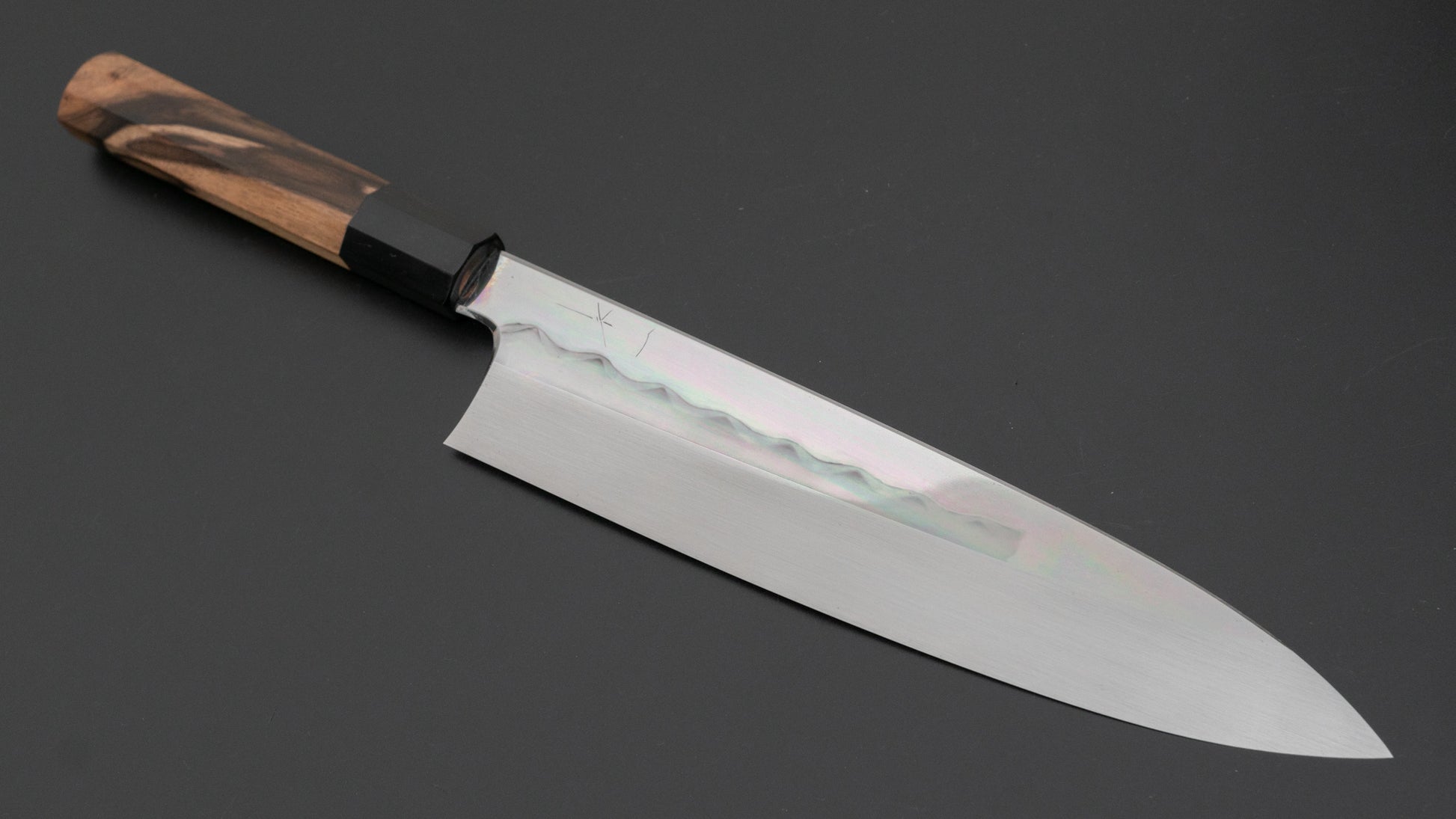 Hitohira Togashi White #1 Mizu Honyaki Gyuto 240mm Kurokaki Persimmon Handle (#088/ Saya) - HITOHIRA