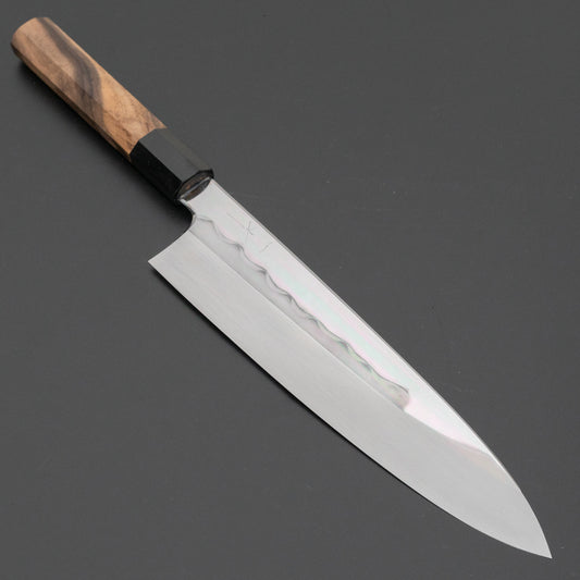 Hitohira Togashi White #1 Mizu Honyaki Gyuto 240mm Kurokaki Persimmon Handle (#089/ Saya) - HITOHIRA