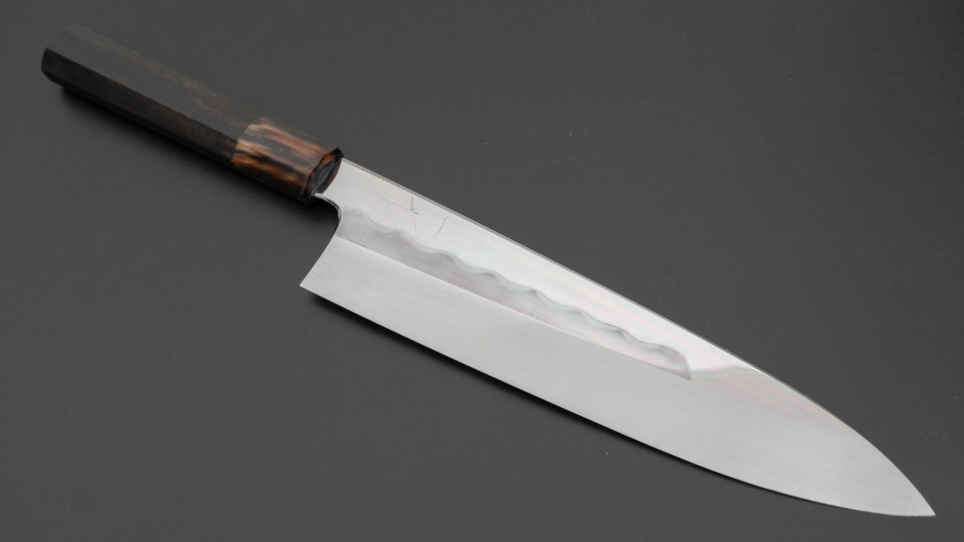 Hitohira Togashi White #1 Mizu Honyaki Gyuto 240mm Taihei Ebony Handle (#090/ Saya) - HITOHIRA