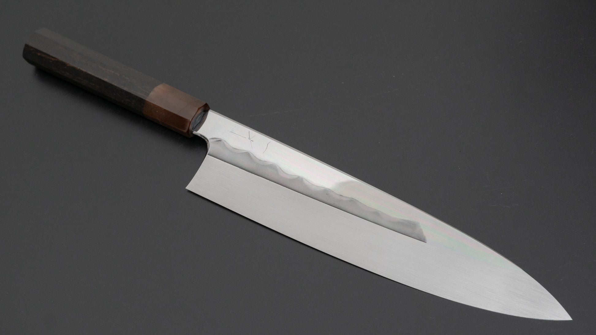 Hitohira Togashi White #1 Mizu Honyaki Gyuto 240mm Taihei Ebony Handle (#091/ Saya) - HITOHIRA