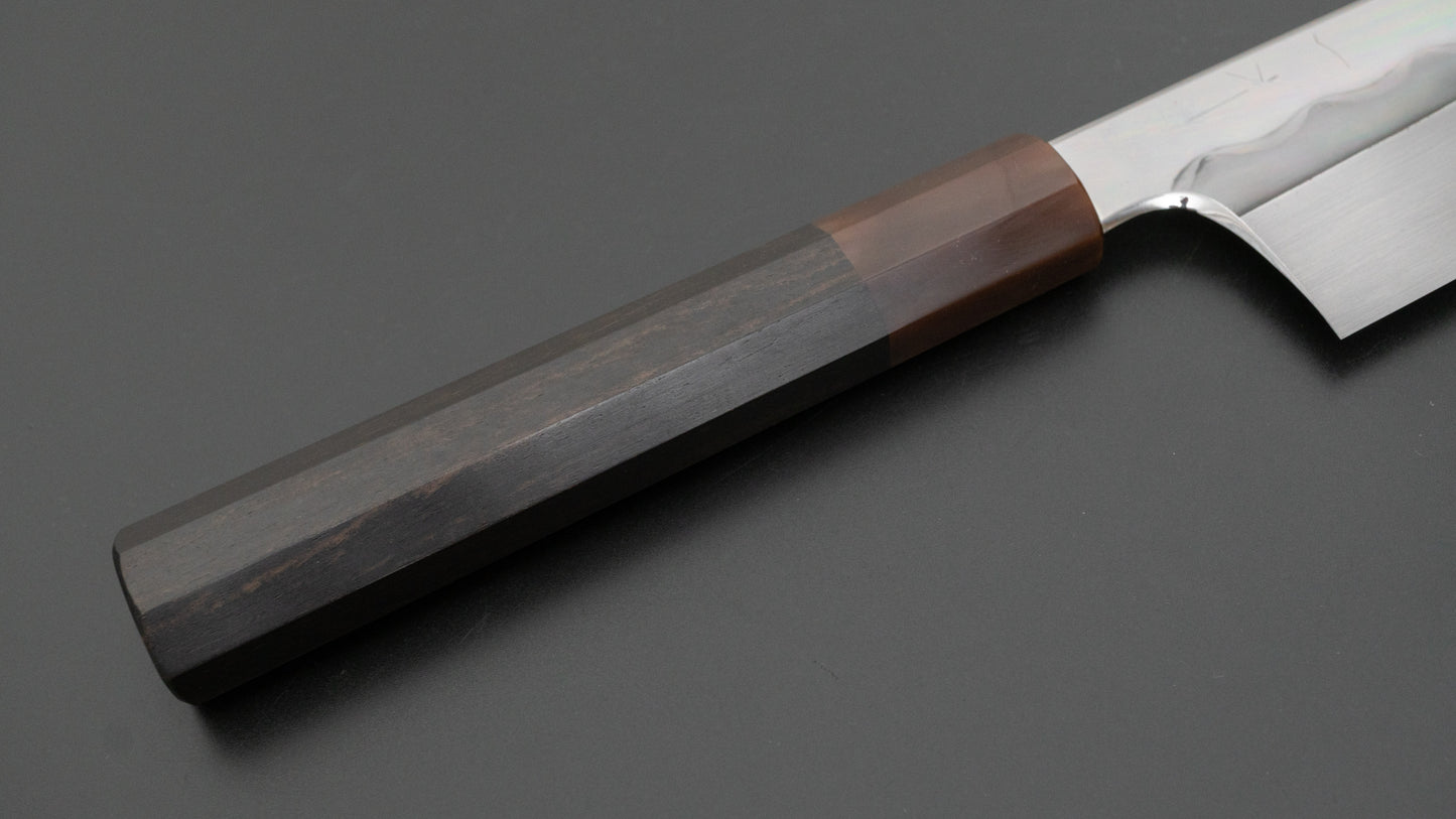 Hitohira Togashi White #1 Mizu Honyaki Gyuto 240mm Taihei Ebony Handle (#091/ Saya) - HITOHIRA