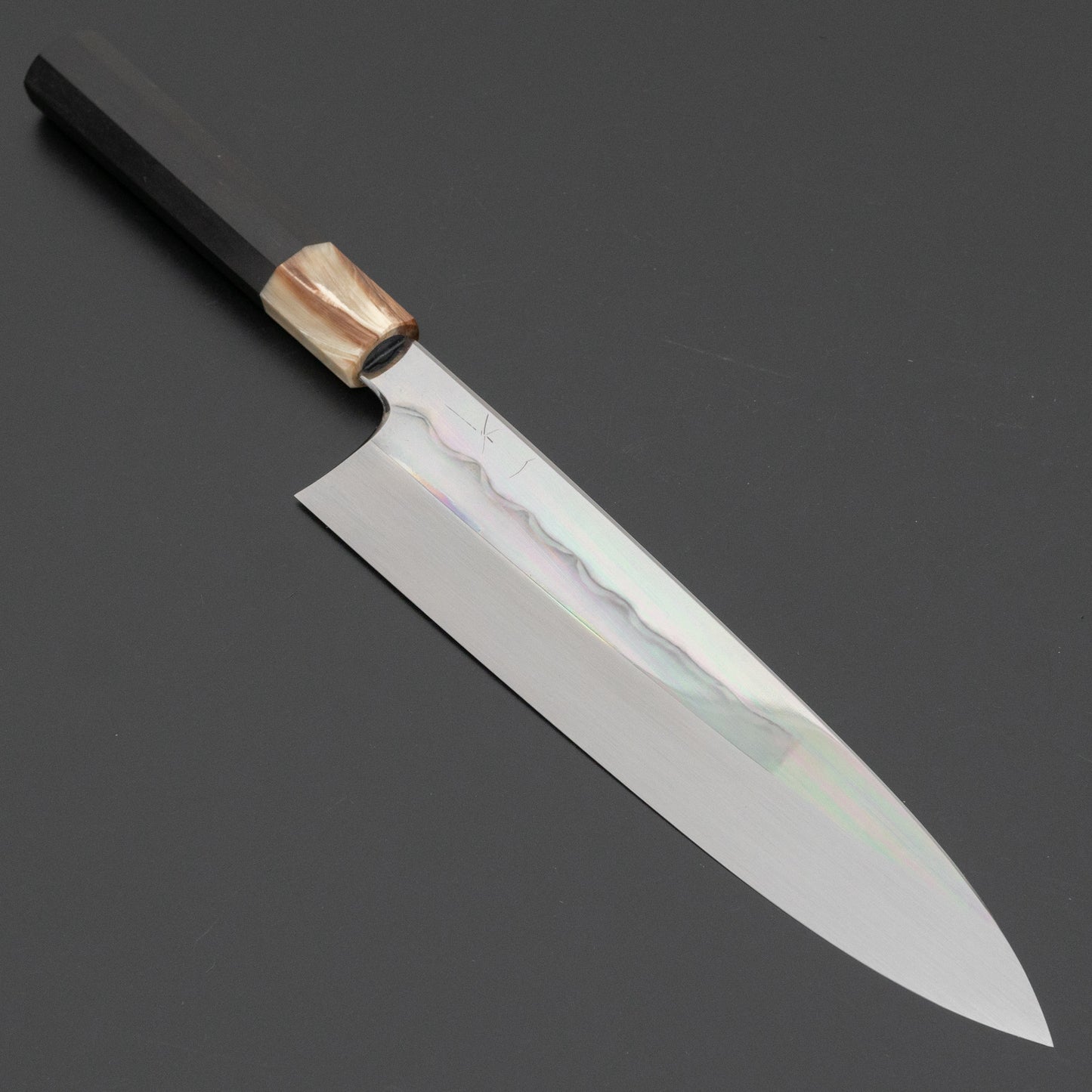 Hitohira Togashi White #1 Mizu Honyaki Gyuto 240mm Taihei Ebony Handle (#093/ Saya) - HITOHIRA