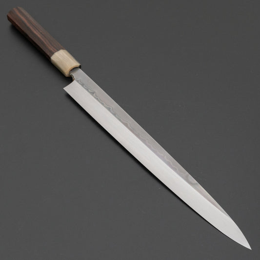 Hitohira Togashi White #1 Sanbonsugi Mizu Honyaki Yanagiba 330mm Taihei Makassar Ebony Handle (Saya) - HITOHIRA