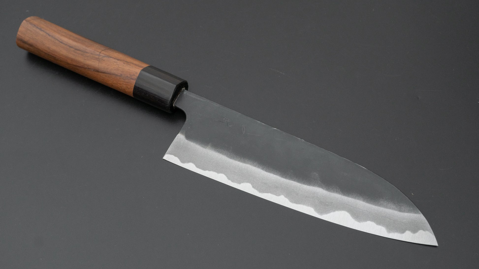 Hitohira MS Kurouchi White #2 Santoku 165mm Rosewood Handle - HITOHIRA