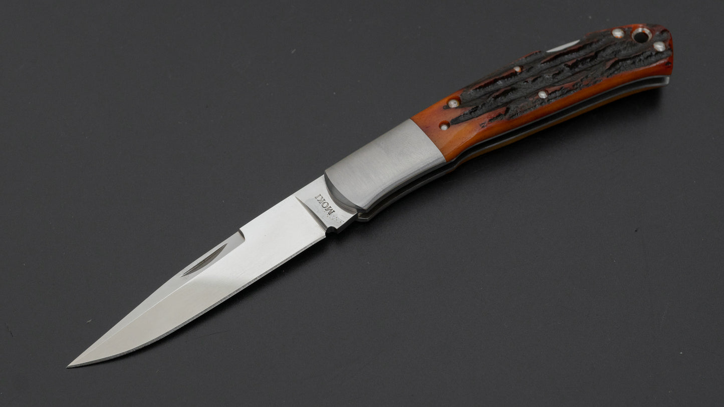 MOKI Kronos Folding Knife Stag Handle - HITOHIRA